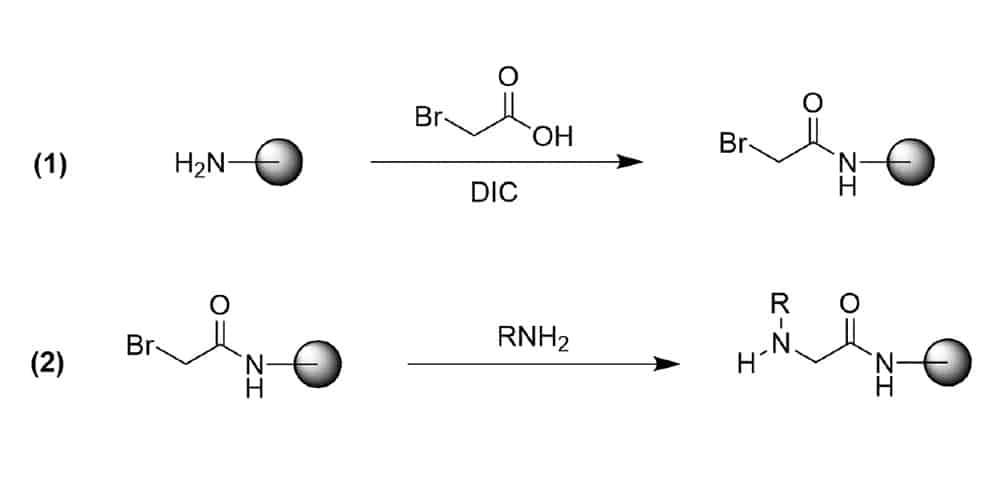 Submonomer peptoid Synthesis