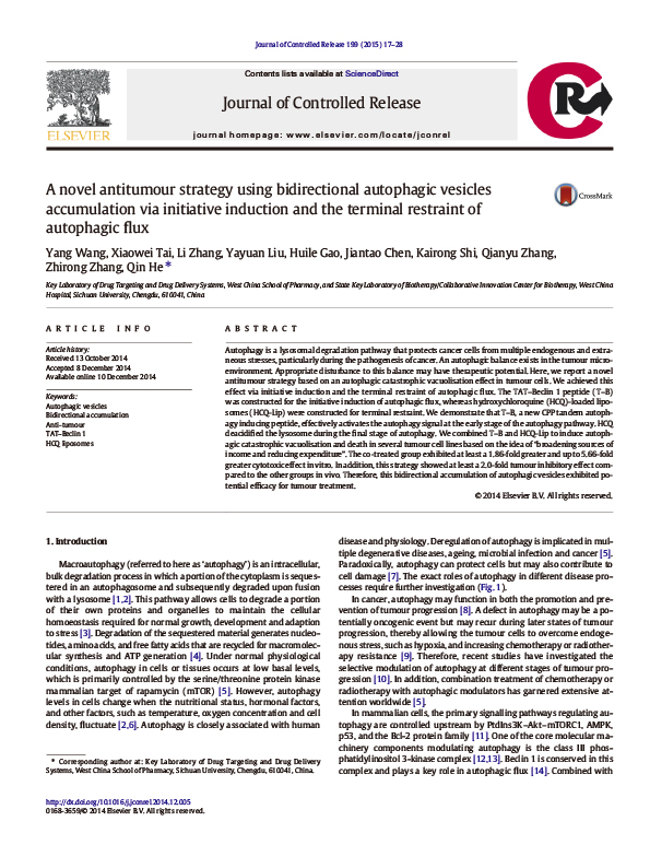 A novel antitumour strategy using bidirectional autophagic vesicles accumulation via initiative induction and the terminal restraint of autophagic flux