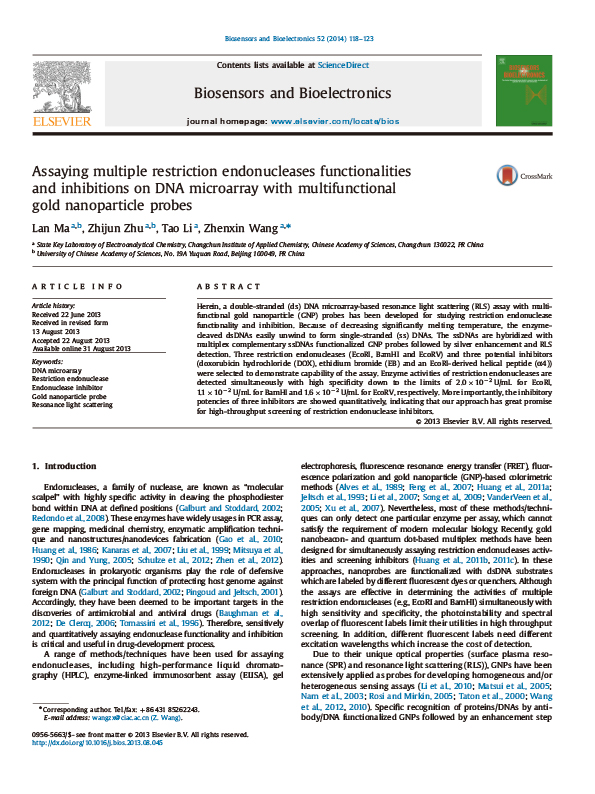 Assaying multiple restriction endonucleases functionalities and inhibitions on DNA microarray with multifunctional gold nanoparticle probes