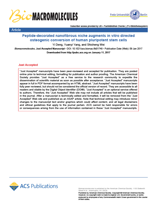 Peptide-decorated nanofibrous niche augments in vitro directed osteogenic conversion of human pluripotent stem cells